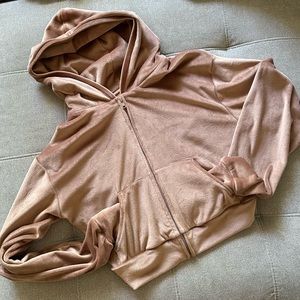 Skims velour cropped hoodie